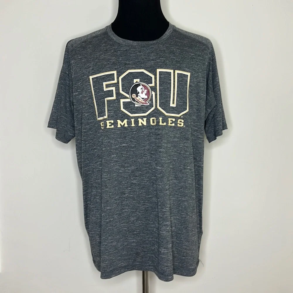 CHAMPION ELITE Heathered Big & Tall Grey FSU Seminole Moisture Wicking Tee - Picture 1 of 6
